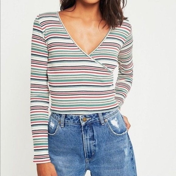 Urban Outfitters Striped Wrap Crop Top - Picture 11 of 11